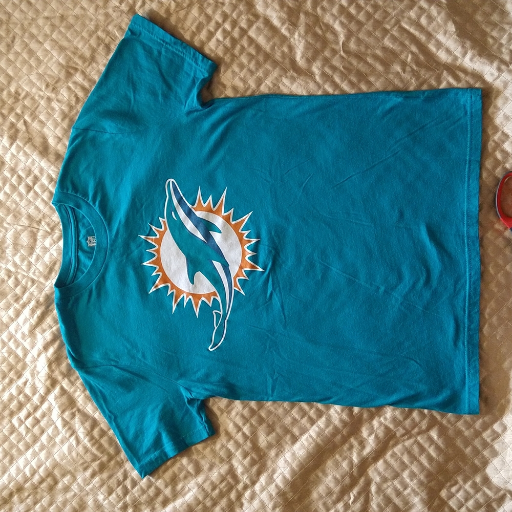 Miami Dolphins Youth Aqua Logo T-Shirt Size: Large